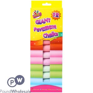 Artbox Assorted Colour Giant Pavement Chalks 12 Pack