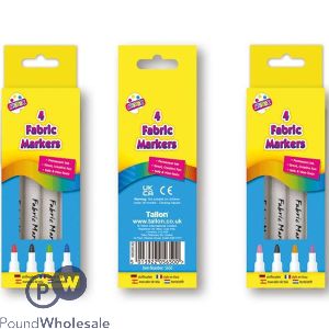 Artbox Assorted Colour Permanent Fabric Markers 4 Pack