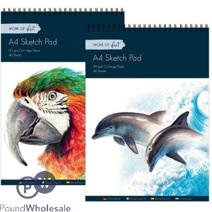 A4 Artists Sketch Pad 40 Sheet Assorted