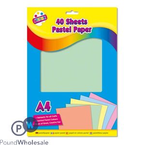 Artbox A4 Assorted Colour Pastel Paper 40 Sheets