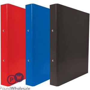 Just Stationery A4 Rigid Card Ring Binder Folder Assorted Colours
