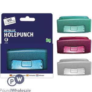Just Stationery Metallic 2 Hole Punch Assorted Colours