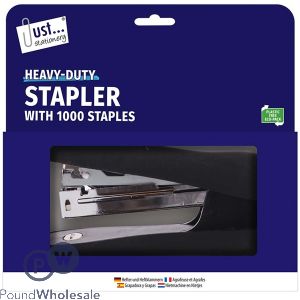 Just Stationery Easy Grip Desk Stapler Set