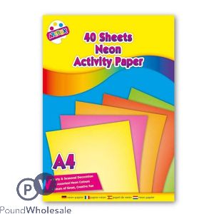 Artbox A4 Assorted Colour Neon Paper 40 Sheets