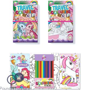 Artbox Unicorns & Mermaids Travel Colouring Set Assorted