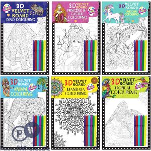 Artbox 3d Velvet Board Colouring Set Assorted