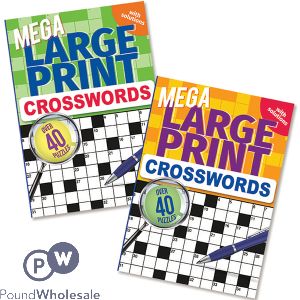 40 Puzzle Large Print Mega Crossword Activity Book Assorted