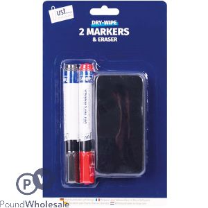 Just Stationery Dry-wipe Markers & Eraser Set 3pc