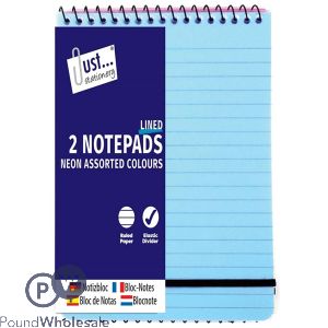 Just Stationery 2 Neon Pvc Note Books 40 Sheets