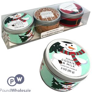 Whimsy Assorted Scented Tin Candles 3oz Gift Set 3 Pack