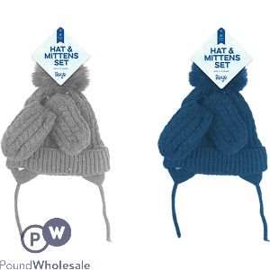 Farley Mill Boys Knitted Hat & Mittens Set Assorted