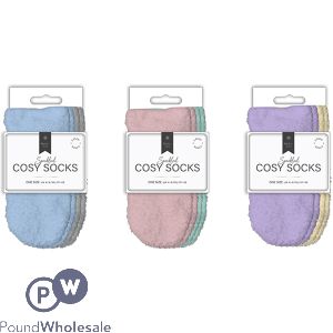 Farley Mill UK 4-8 Ladies Mixed Cosy Socks 2 Pack Assorted Colours