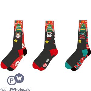 Farley Mill Men's Novelty Christmas Cotton Socks 2 Pack Assorted