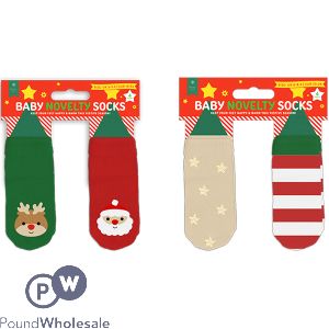 Farley Mill Baby Printed Festive Socks 4 Pack Assorted