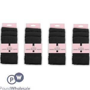 Farley Mill 60 Denier Black Opaque Tights 3 Pack Assorted Sizes