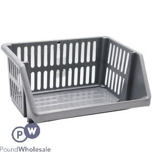 Multipurpose Stackable Storage Rack Silver