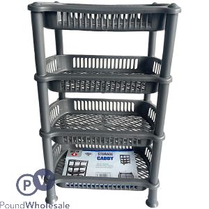 Four Tier Storage Basket Caddy Silver