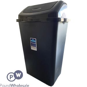 Kitchen Krazy Black Swing Top Bin 30L
