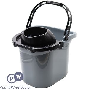 Heavy Duty Silver Mop Bucket With Wringer 12l