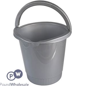 Eco Round Bucket Silver 10L