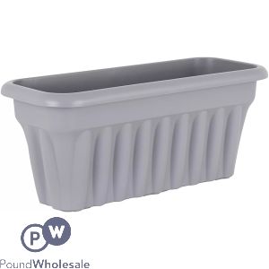 Plastic Ribbed Trough Planter Platinum 60cm