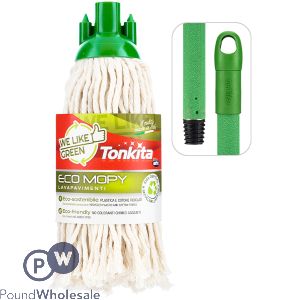 Tonkita Green Eco Cotton Mop & Handle 130cm