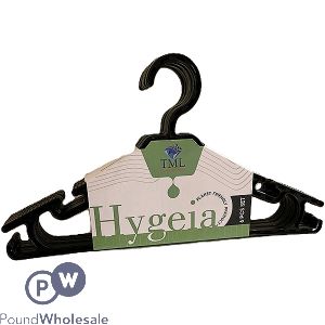 Hygeia Eco-Friendly Black Coat Hangers 6 Pack