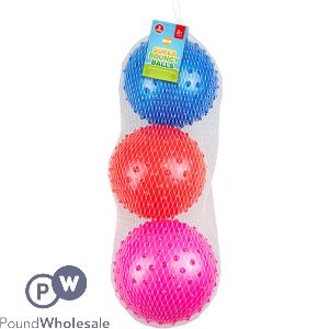 Hoot Assorted Colour PP Super Bouncy Balls 13cm 3 Pack