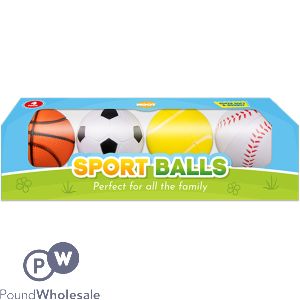 Hoot Assorted Foam Sports Balls 7cm 4 Pack