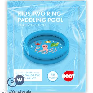 Hoot Kids Two-ring Sea Animal Paddling Pool 76cm X 20cm