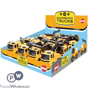Hoot Engineering & Digger Trucks Toys Cdu Assorted