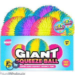 Hoot Giant Squeeze Ball 8" CDU Assorted Colours