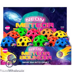 Hoot Neon Meteor Bouncy Ball 6cm Cdu Assorted Colours