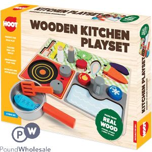 Hoot Wooden Kitchen Play Play Set 17pc