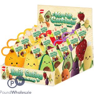 Hoot Knit Cuties Fruit Keyring 10cm Cdu Assorted