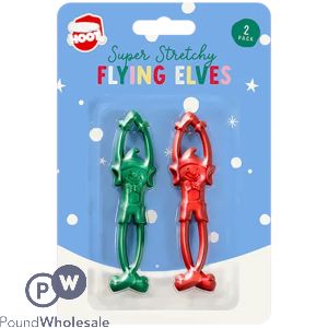 Hoot Christmas Stretchy Flying Elves 2 Pack
