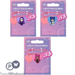 K-pop Safety Pin Keyring Assorted