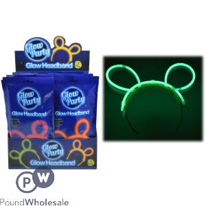 Glow Party Foil Bag Glow Headband CDU Assorted Colours