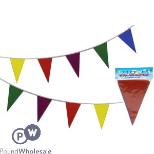 Triangular 5-colour 20 Flag Bunting 10m