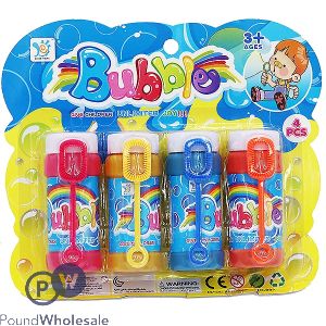 Bubbles With Wands Assorted Colours 4 Pack