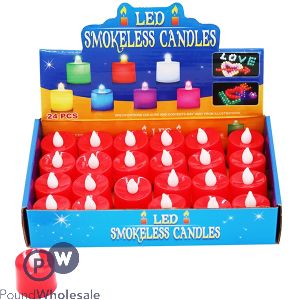 Led Smokeless Candles Red