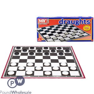 MY Traditional Black & White Draughts Set