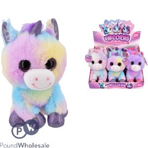 Plush Glitter Eyes Unicorns Soft Toys CDU Assorted Colours