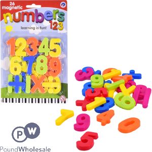 Assorted Colour Magnetic Numbers & Symbols 26 Pack