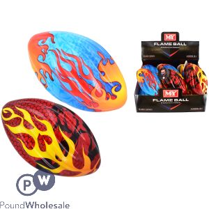 MY PU Flame Rugby Ball 17cm CDU Assorted