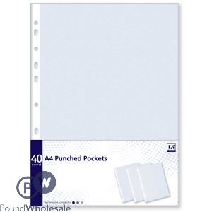A4 Punched Pockets 40 Pack