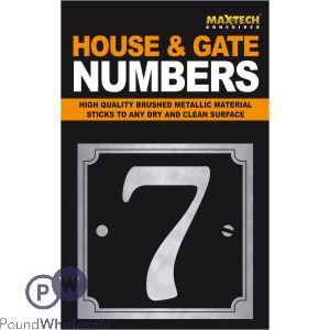 Adhesive House And Gate Number Black With Silver Number 7