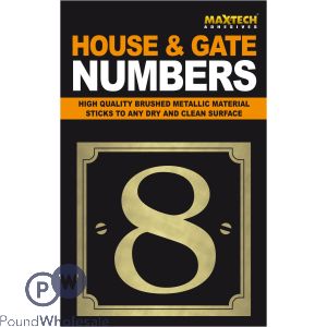 Adhesive House And Gate Number Black With Gold Number 8