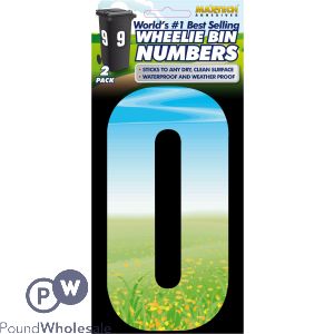 2pk Adhesive Meadow Wheelie Bin Number 0