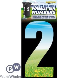 2pk Adhesive Meadow Wheelie Bin Number 2